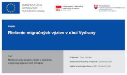 Riešenie migračných výziev v obci Vydrany