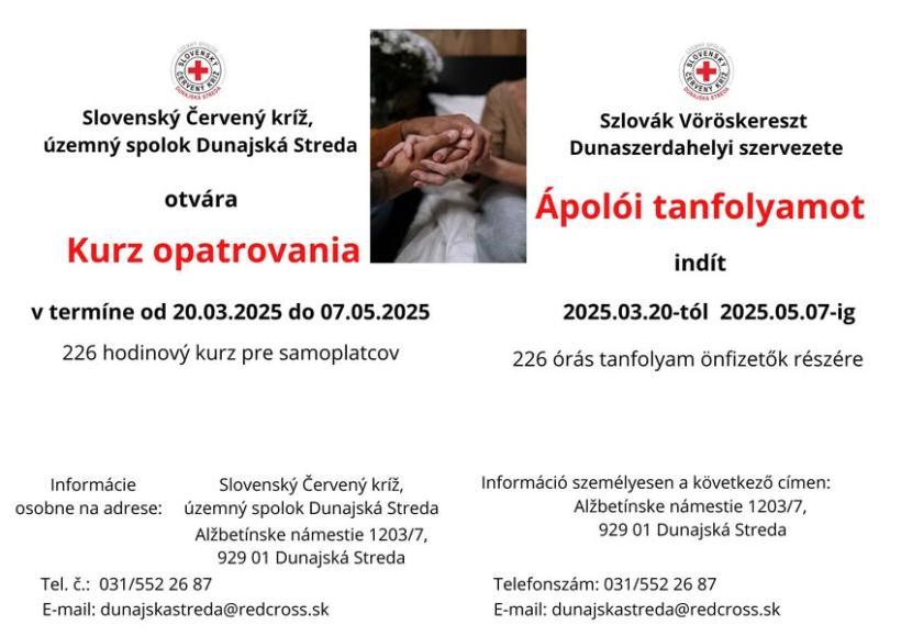 Kurz opatrovania - Slovenský Červený kríž