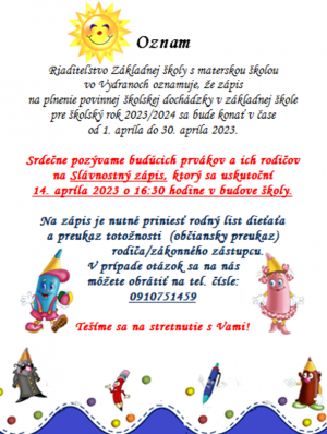 Zápis pre 2023/2024